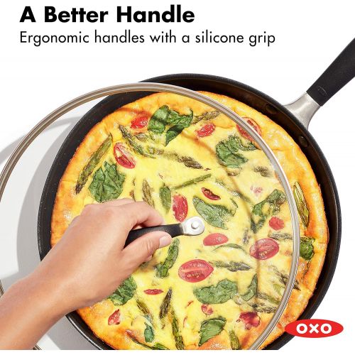 옥소 OXO Good Grips Hard Anodized PFOA-Free Nonstick 12 Frying Pan Skillet with Lid, Black