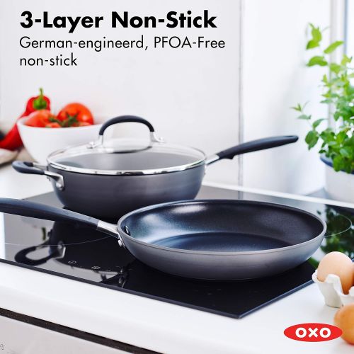 옥소 OXO Good Grips Nonstick Black Cookware Pots and Pans Set, 10 Piece