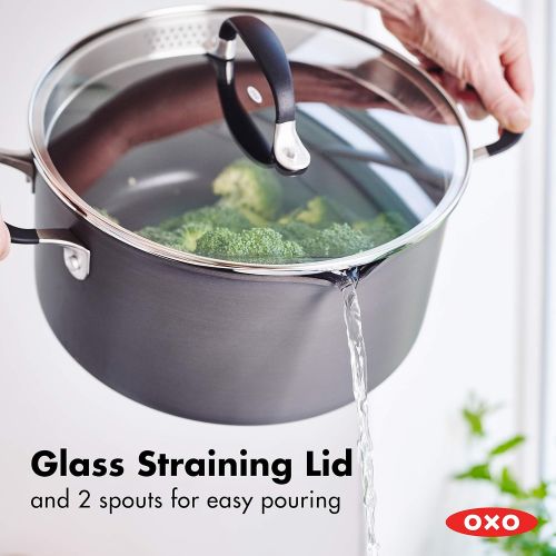 옥소 OXO Good Grips Nonstick Black Cookware Pots and Pans Set, 10 Piece