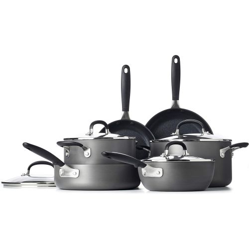 옥소 OXO Good Grips Nonstick Black Cookware Pots and Pans Set, 10 Piece