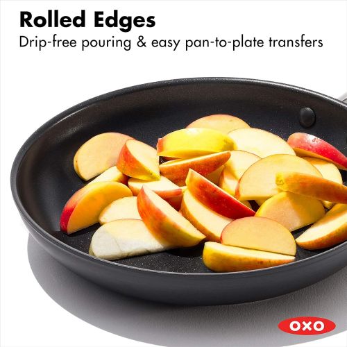 옥소 OXO Good Grips Pro Hard Anodized PFOA-Free Nonstick 10 Frying Pan Skillet, Dishwasher Safe, Oven Safe, Stainless Steel Handle, Black