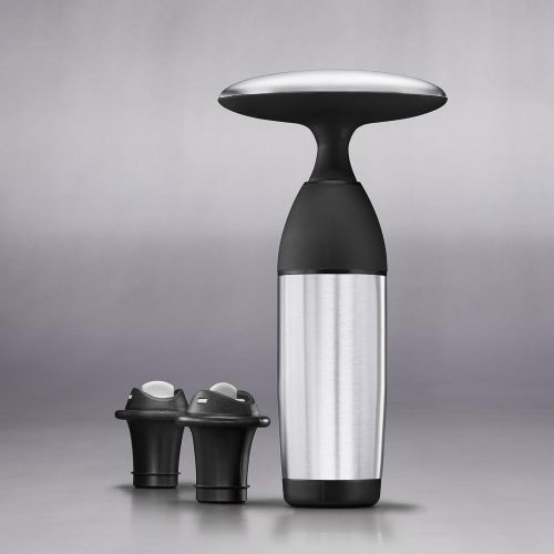 옥소 [아마존베스트]OXO SteeL Vacuum Wine Saver and Preserver with Two Stoppers,Silver