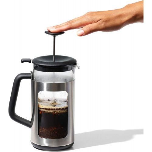 옥소 [아마존베스트]OXO Brew French Press with GroundsLifter, One Size, Steel