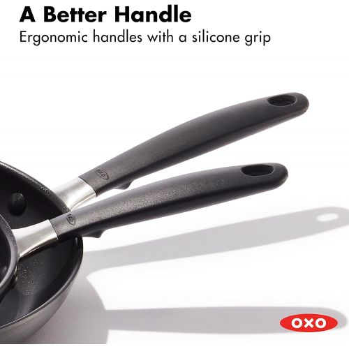 옥소 [아마존베스트]OXO Black Good Grips Non-Stick Frying Pan Set, 8 and 10