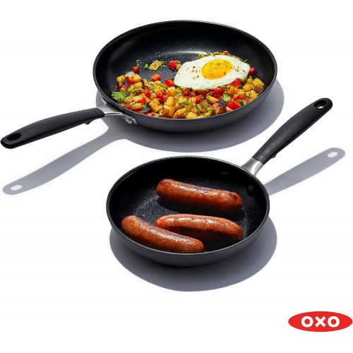 옥소 [아마존베스트]OXO Black Good Grips Non-Stick Frying Pan Set, 8 and 10