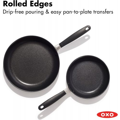 옥소 [아마존베스트]OXO Black Good Grips Non-Stick Frying Pan Set, 8 and 10