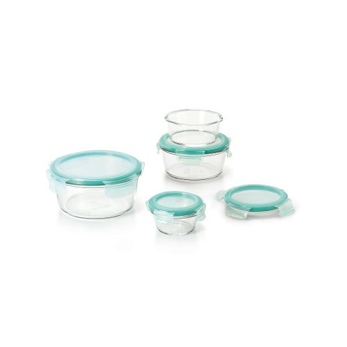 옥소 OXO Good Grips 8 Piece Smart Seal Glass Round Container Set