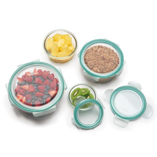 옥소 OXO Good Grips 8 Piece Smart Seal Glass Round Container Set