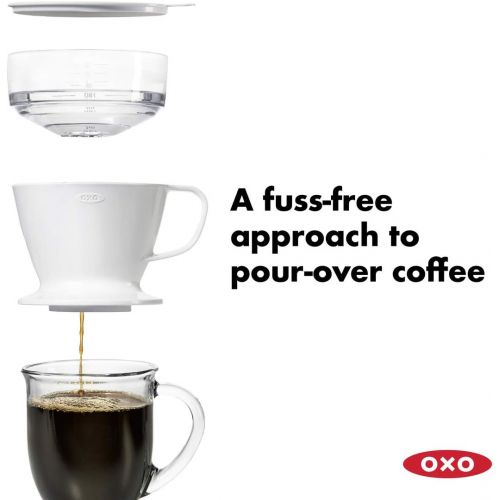  OXO Good Grips Kaffeebereiter, Edelstahlfilter, Glas-Karaffe, Silikondichtung, Schwarz