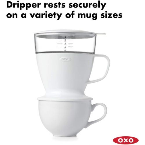  OXO Good Grips Kaffeebereiter, Edelstahlfilter, Glas-Karaffe, Silikondichtung, Schwarz