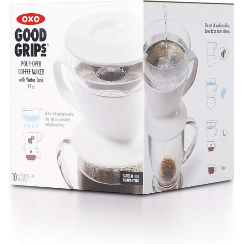  OXO Good Grips Kaffeebereiter, Edelstahlfilter, Glas-Karaffe, Silikondichtung, Schwarz