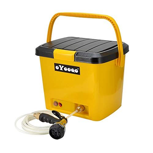  OYOOQO 5 Gallons Portable Outdoor Camping Shower, Electric Pressure Shower and Rinse Kits for Surfing,Diving,Fishing,Road Trip,Caravan Trip,Pet Shower,12V Car Wash Outdoor Shower