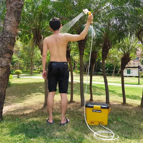  [아마존베스트]OYOOQO 5 Gallons Portable Outdoor Camping Shower, Electric Pressure Shower and Rinse Kits for Surfing,Diving,Fishing,Road Trip,Caravan Trip,Pet Shower,12V Car Wash Outdoor Shower