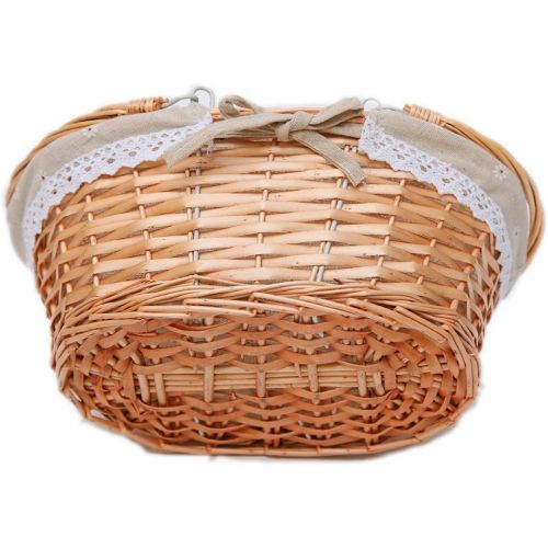  Oypeip Wicker Basket Gift Baskets Empty Oval Willow Woven Picnic Basket Cheap Easter Candy Basket Large Storage Basket Wine Basket with Handle Egg Gathering Wedding Basket (Nature)