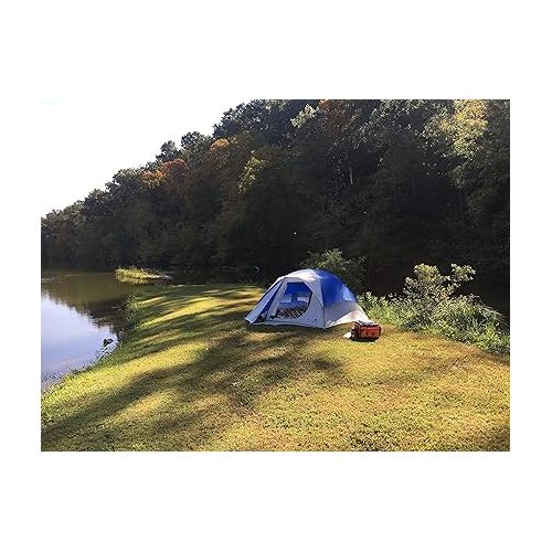  OZARK Trail Family Cabin Tent (Blue/White, 4 Person)