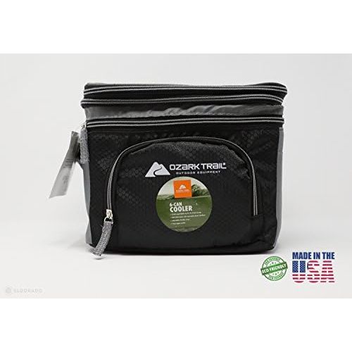  [아마존베스트]OZARK Ozark Trail 6 Can Cooler with Expandable Top (Black)