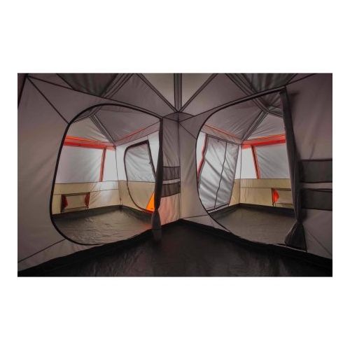  OZARK 12 Person Instant Cabin 16x16 3-room Tent in BrownRed