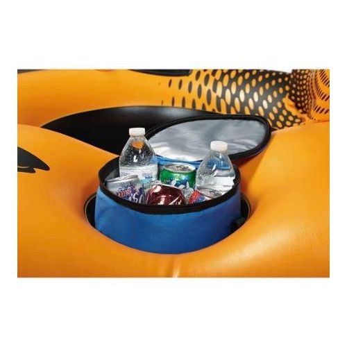  OZARK Orange 2-Person Ozark Trail Rapid Rider II River Tube with All-around Grab Rope, Grab Handles and Portable Coolers