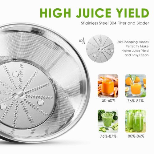  OZAVO Ozavo Centrifugal Fan Juicer Juice Extractor Fruit Vegetable Juicer Extractor 2Speed Juice Drainage Container, Pba Free