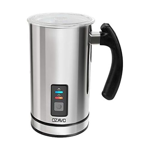  OZAVO Milchaufschaumer, elektrische Milk Frother, 240ml Kapazitat, 500W Milchschaumer, Warm und Kaltaufschaumen fuer Kaffee, Cappuccino, antihaftbeschichtet, 360° Basisstation