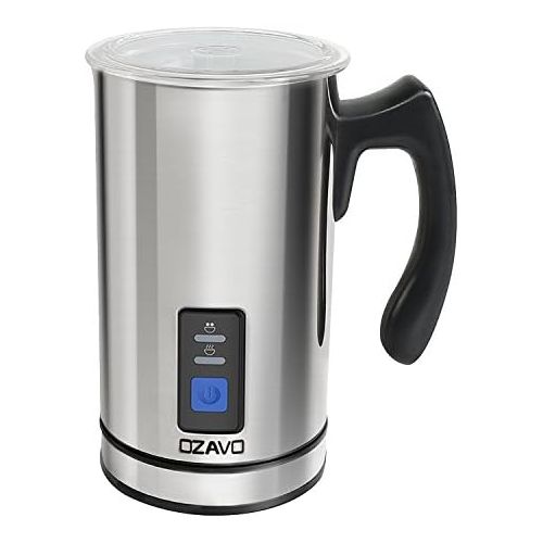  OZAVO Milchaufschaumer, elektrische Milk Frother, 240ml Kapazitat, 500W Milchschaumer, Warm und Kaltaufschaumen fuer Kaffee, Cappuccino, antihaftbeschichtet, 360° Basisstation