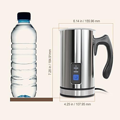  OZAVO Milchaufschaumer, elektrische Milk Frother, 240ml Kapazitat, 500W Milchschaumer, Warm und Kaltaufschaumen fuer Kaffee, Cappuccino, antihaftbeschichtet, 360° Basisstation