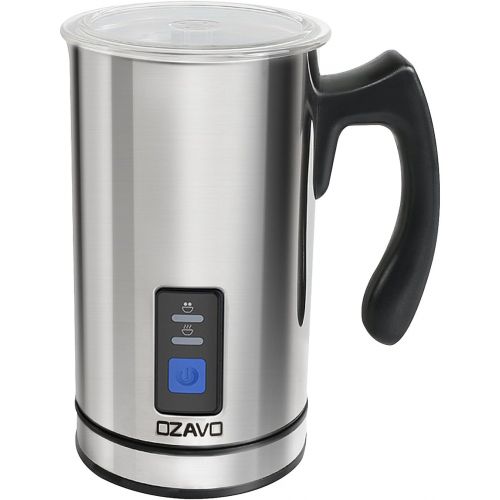  OZAVO Milchaufschaumer, elektrische Milk Frother, 240ml Kapazitat, 500W Milchschaumer, Warm und Kaltaufschaumen fuer Kaffee, Cappuccino, antihaftbeschichtet, 360° Basisstation