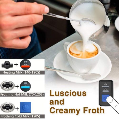  [아마존베스트]OZAVO Milk Frother, Electric Milk Frother, 240 ml Capacity, 500 W Milk Frother, Warm and Cold Frothing for Coffee, Cappuccino, Non-Stick, 360° Base Station