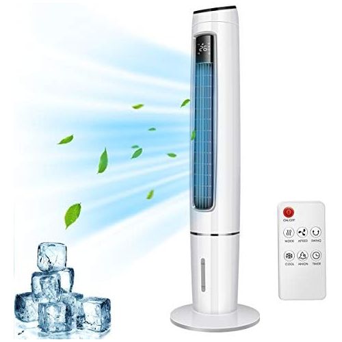  [아마존베스트]OZEANOS 4-in-1 Portable Mobile Air Conditioner, Water Cooling Fan, Tower Air Conditioner, Fan / Air Cooler / Humidifier, with Remote Control, 3.5 Litre Water Tank, 65 W OT-EC-65