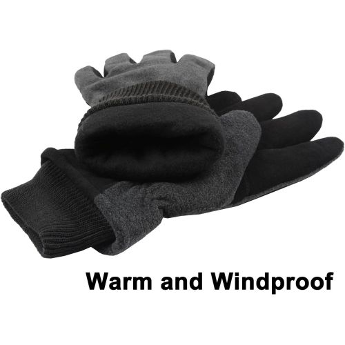  [아마존핫딜][아마존 핫딜] OZERO Winter Gloves Water Resistant Thermal Glove with Deerskin Suede Leather and Insulated Polar Fleece for Driving/Cycling/Running/Hiking/Snow Ski in Cold Weather - Warm Gifts fo