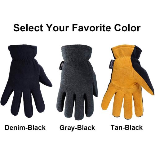  [아마존핫딜][아마존 핫딜] OZERO Winter Gloves, -20°F(-29℃) Cold Proof Thermal Work Glove - Deerskin Suede Leather Palm and Polar Fleece Back with Heatlok Insulated Cotton - Hands Warm in Cold Weather for Wo