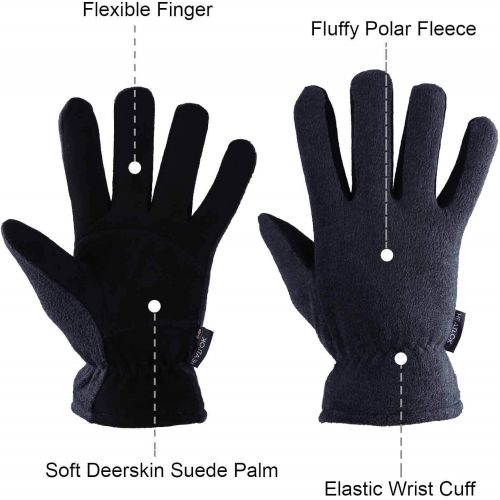  [아마존핫딜][아마존 핫딜] OZERO Winter Gloves, -20°F(-29℃) Cold Proof Thermal Work Glove - Deerskin Suede Leather Palm and Polar Fleece Back with Heatlok Insulated Cotton - Hands Warm in Cold Weather for Wo