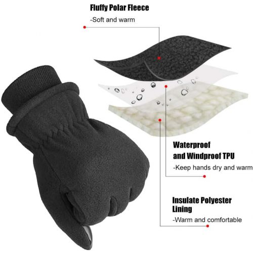  [아마존 핫딜] OZERO Winter Gloves -30°F Cold Proof Thermal Glove Warm Fleece Insulated Lamb Wool - Hands Warmer in Cold Weather for Women and Men Black