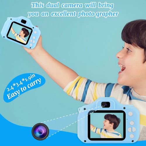  [아마존베스트]OZMI Upgrade Kids Selfie Camera, Christmas Birthday Gifts for Boys Age 3-12, Children Digital Cameras 1080P 2 Inch Toddler, Portable Toy for 3 4 5 6 7 8 9 10 Year Old Boy with 32GB