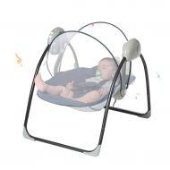 OZYN Travel Crib Baby Electric Rocking Chair Crib Travel Cots with Mosquito Net Toy Music Foldable Baby Bed Sleepy Swing Blue Chargable