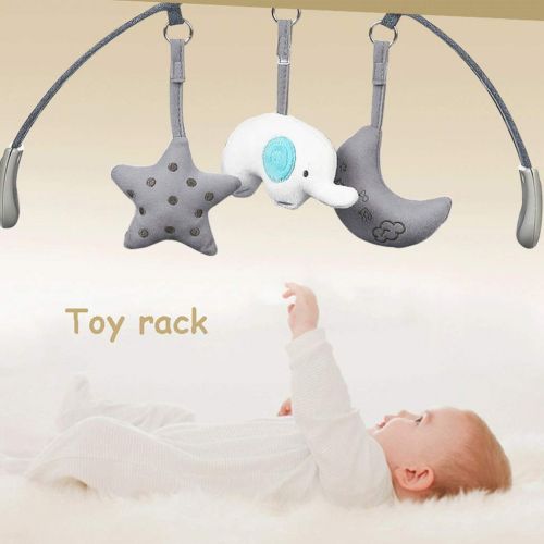  OZYN Travel Crib Baby Electric Rocking Chair Crib Travel Cots with Mosquito Net Toy Music Foldable Baby Bed Sleepy Swing Blue Chargable