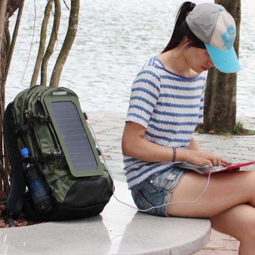  ECEEN 7Watt Solar Charger Backpack With 10,000 MAH Battery Pack