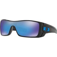 Oakley Batwolf Sunglasses (Polished Black Frame, Prizm Sapphire Lens) with Lens Cleaning Kit and Country Flag Microbag