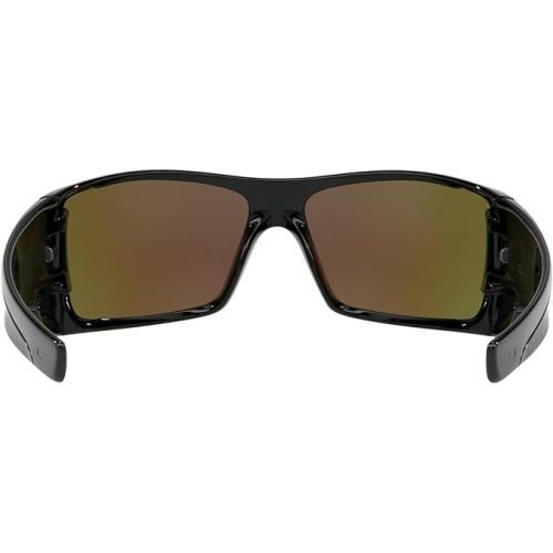 오클리 Oakley Batwolf Sunglasses (Polished Black Frame, Prizm Sapphire Lens) with Lens Cleaning Kit and Country Flag Microbag