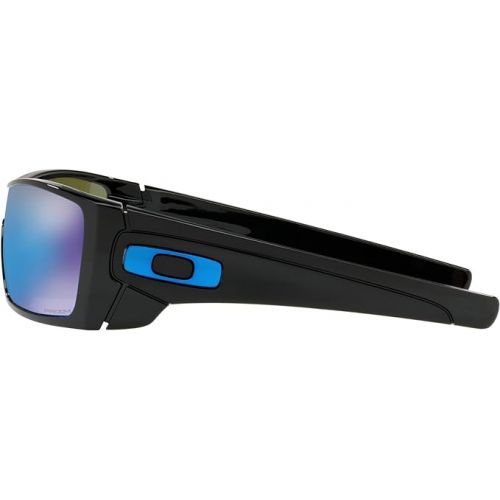 오클리 Oakley Batwolf Sunglasses (Polished Black Frame, Prizm Sapphire Lens) with Lens Cleaning Kit and Country Flag Microbag