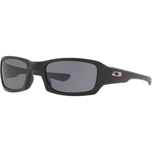 오클리 [아마존베스트]Oakley Mens Standard Issue Fives Squared Flag Collection Sunglasses,OS,Matte Black/Grey: Sports & Outdoors