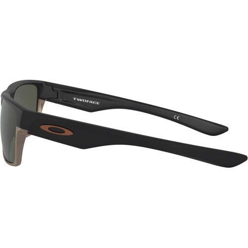 오클리 Oakley Mens Two Face OO9256-01 Rectangular Sunglasses