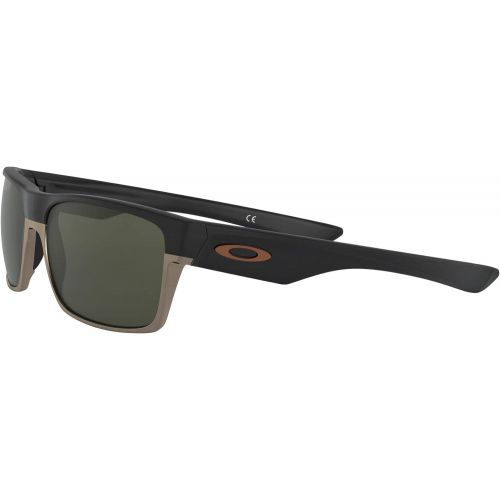 오클리 Oakley Mens Two Face OO9256-01 Rectangular Sunglasses