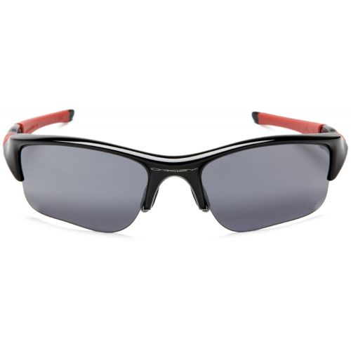 오클리 Oakley Mens Flak Jacket XLJ Arizona Diamondbacks Sunglasses,Black and Red FrameBlack Lens,one size