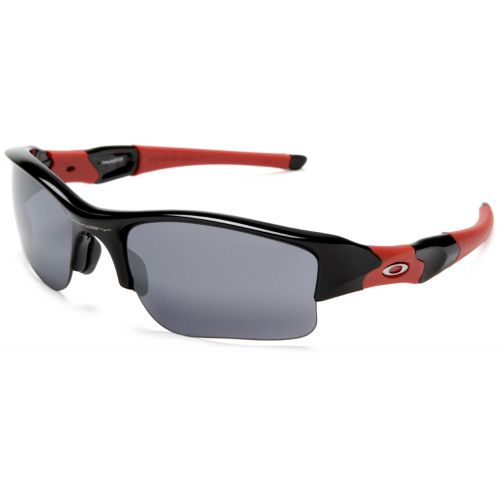 오클리 Oakley Mens Flak Jacket XLJ Arizona Diamondbacks Sunglasses,Black and Red FrameBlack Lens,one size