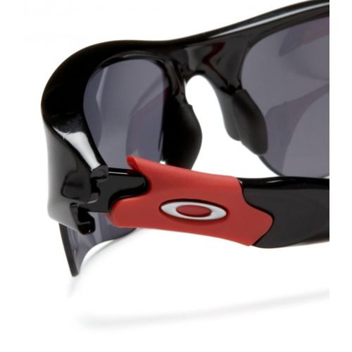 오클리 Oakley Mens Flak Jacket XLJ Arizona Diamondbacks Sunglasses,Black and Red FrameBlack Lens,one size