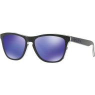 Oakley Mens Frogskins (a) Non-polarized Iridium Rectangular Sunglasses, CHECKBOX BLACK, 54.5 mm