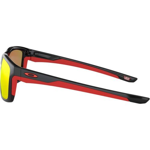 오클리 Oakley Mens Mainlink XL Sunglasses,OS,Polished Black/Prizm Ruby Polarized