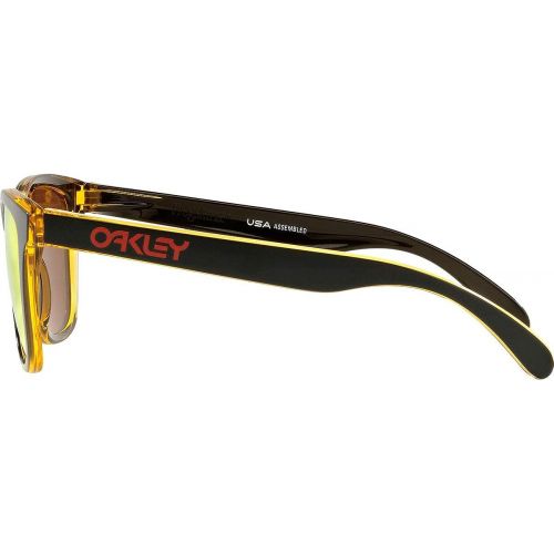 오클리 Oakley Mens Frogskins Asian Fit Sunglasses,OS,Matte Black/Fire Iridium