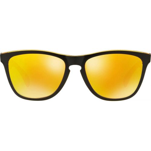 오클리 Oakley Mens Frogskins Asian Fit Sunglasses,OS,Matte Black/Fire Iridium